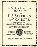 Bookplate of "Property of the Libraries for U.S. Soldiers and Sailors"