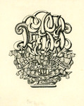 Bookplate of calligraphic curls and flowers