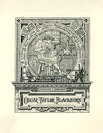 Bookplate of someone writing on a medieval writing desk