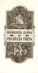 Bookplate of flowers and a fraternity's greek letters