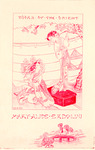 Bookplate of two women, titled "Books of the Orient"