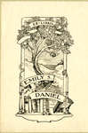Bookplate of tree with books underneath