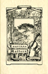 Bookplate of two different nature scenes, a cello abooks on the bottom