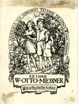 Bookplate of three children singing, barefoot outside