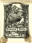Bookplate of Mountains and two trees
