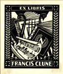 Adrian George Feint Bookplate Commissioned by Francis Clune