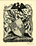 Bookplate of a crest and an eagle with a worm in it's mouth