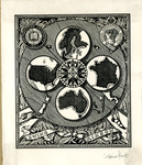Bookplate of a compass
