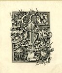 Edwin Davis French Bookplate Commissioned by Charles Conover Kalbfleisch