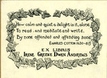 Bookplate of a quote from Charles Cotton