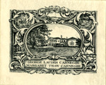 Bookplate of a mansion with one big tree in the front yard