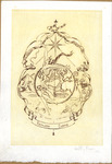 Bookplate of an illustration of the world with a girl that is a part of the globe