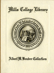 Bookplate of a stamp with books, a globe, and a piece of paper in the center