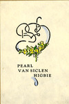 Bookplate of someone's initials with flowers