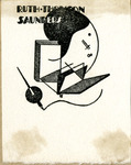 Bookplate of a book and pen in an abstract art style