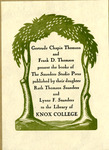 Bookplate of two green trees connecting as the border