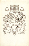 Bookplate of two lions and a menorah