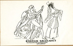 Bookplate of a musician and dancing woman