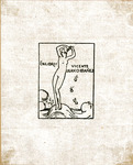 Bookplate of a woman standing on water