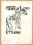 Bookplate of a man and horse