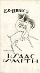 Bookplate of a woman riding a goat
