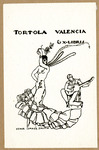 Bookplate of a dancer and seated musician