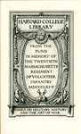 Bookplate of a fund in memory of a volunteer infantry to the Harvard College Library