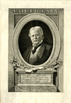 Bookplate of a gift to the Massachusetts Institute of Technology and a man's portrait
