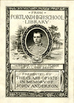 Bookplate from the Portland High School Library