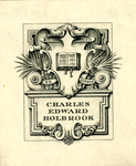 Bookplate of a book surrounded by interesting designs