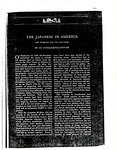 The Japanese in America - the problem and the solution