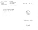 12th University of San Diego College for Women, College for Men and School of Law Commencement Program, 1969