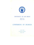 2nd University of San Diego College for Men and School of Law Commencement Program, 1959