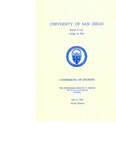4th University of San Diego College for Men and School of Law Commencement Program, 1961