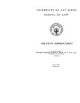 5th University of San Diego School of Law Commencement Program, 1962