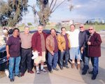 Classics Car Club: Photograph of David Aguilar, Sergio Vasquez, Alex Ramirez, Clevie Nixon, Mike Nixon, Ruben Bernal, Chacho Amezqua, and Alphonso Nixon