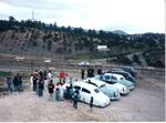 Oldies Car Club: Photograph of club members and their cars at the Tijuana orphanage "Casa De La Esperanza"