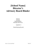 School Director's Advisory Board Binder by The Nonprofit Institute, University of San Diego