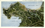 California – Map of the Monterey Peninsula, California